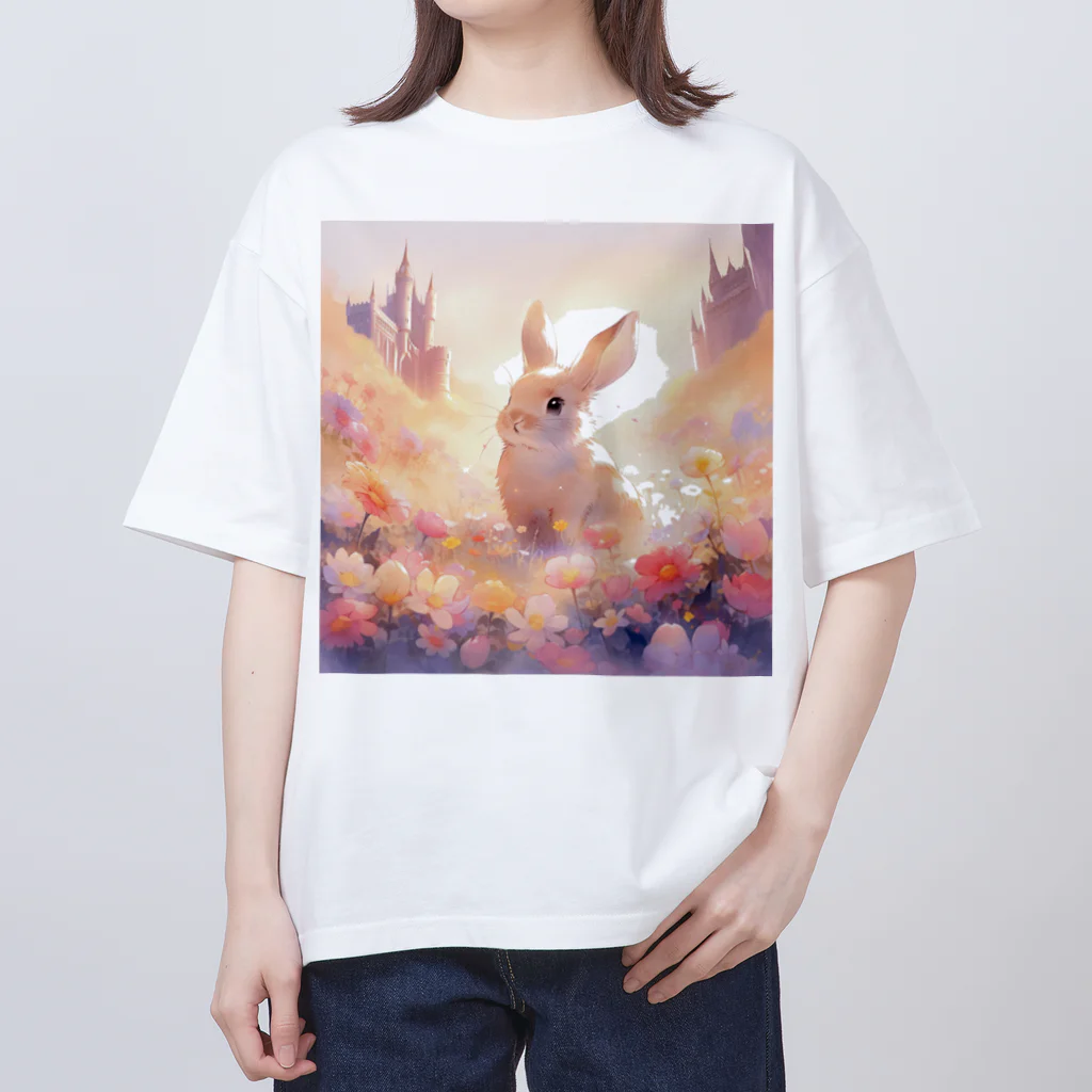 はなうさまほのうさぎとお城｡.:*･ﾟ Oversized T-Shirt