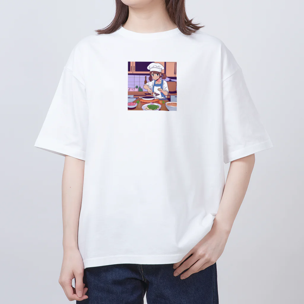 mnmn3737のクッキングガール Oversized T-Shirt