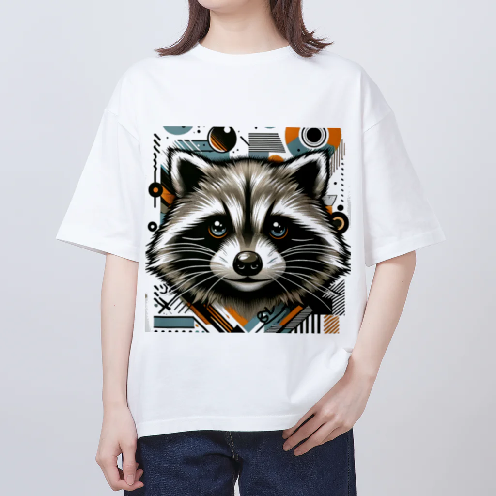 Friendly Faunaのたぬきアート オーバーサイズTシャツ