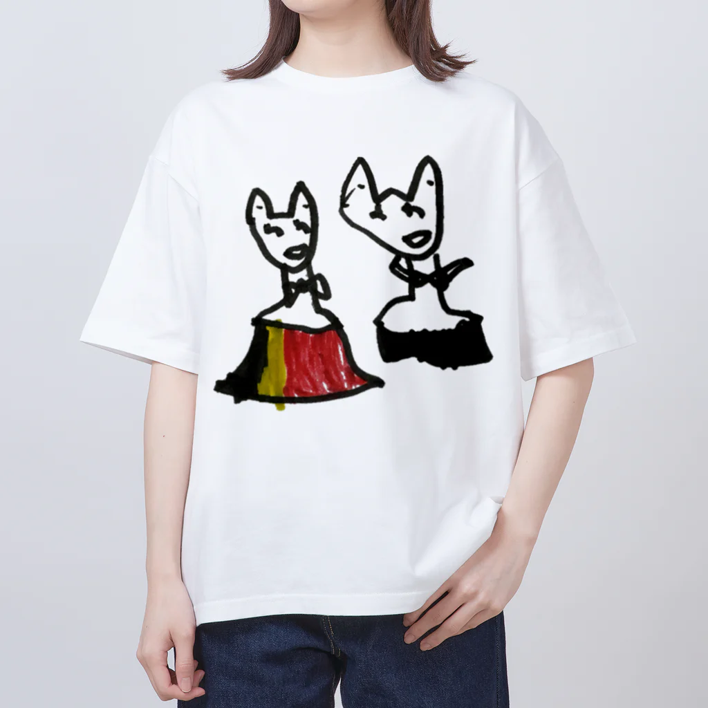 BWfamilyのおやまのきつねのおんなのこ オーバーサイズTシャツ