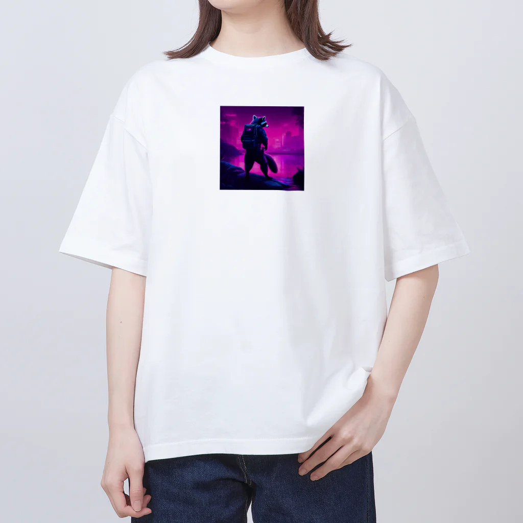 AnKatsuの都会を目指すアライグマ Oversized T-Shirt