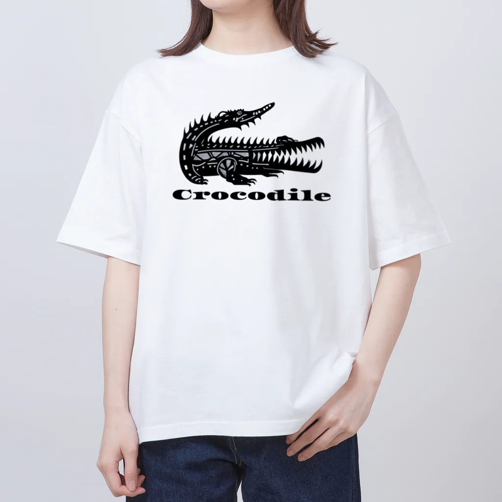 ファンシーTシャツ屋のトライバルクロコダイル Oversized T-Shirt