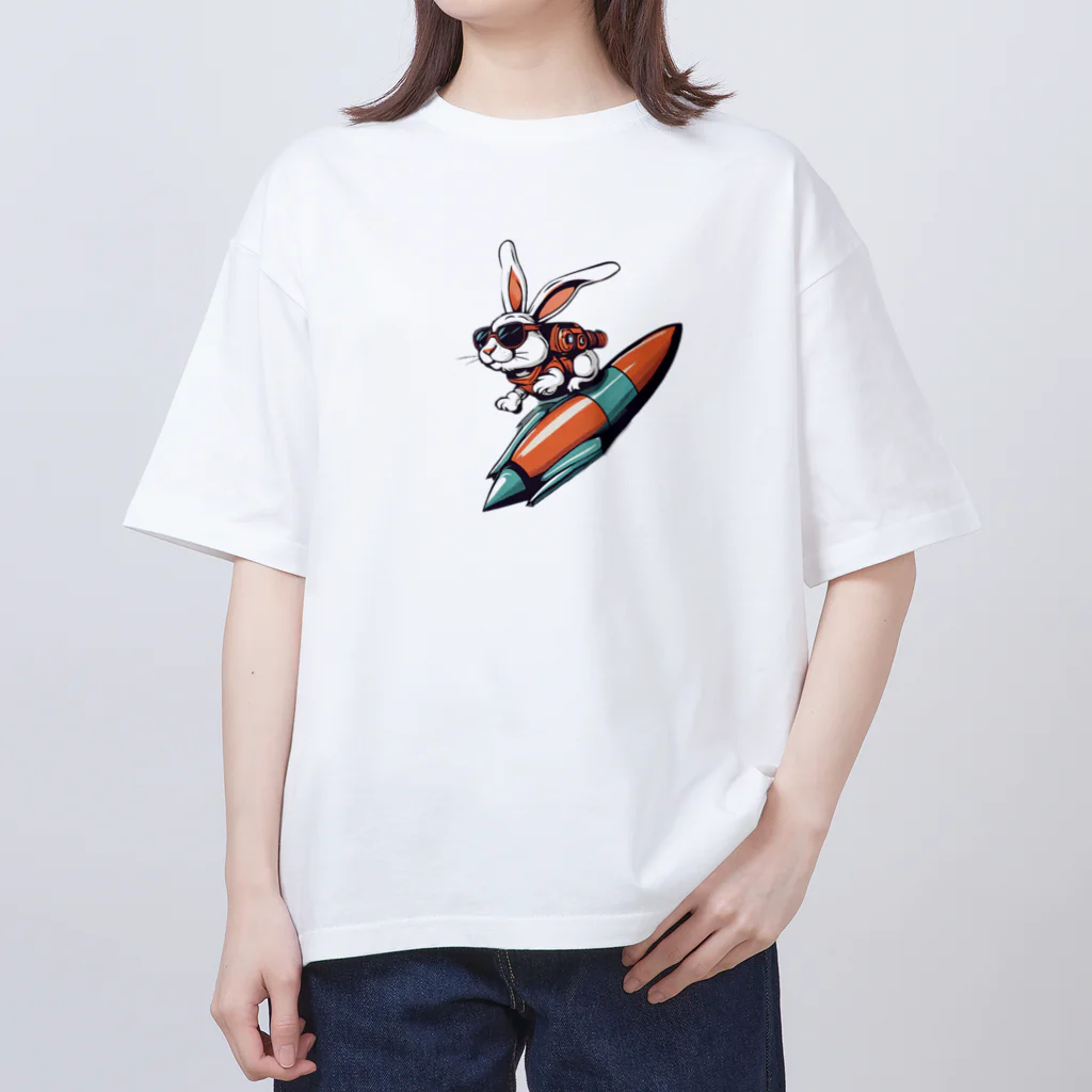 ロケットうさぎのロケットうさぎ　ミッション遂行 オーバーサイズTシャツ