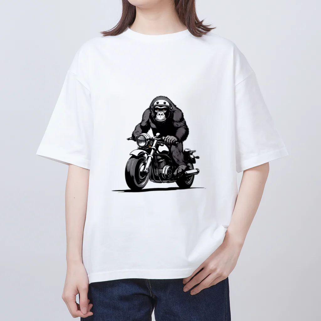 UEKIshopのバイクに乗ったゴリラ Oversized T-Shirt