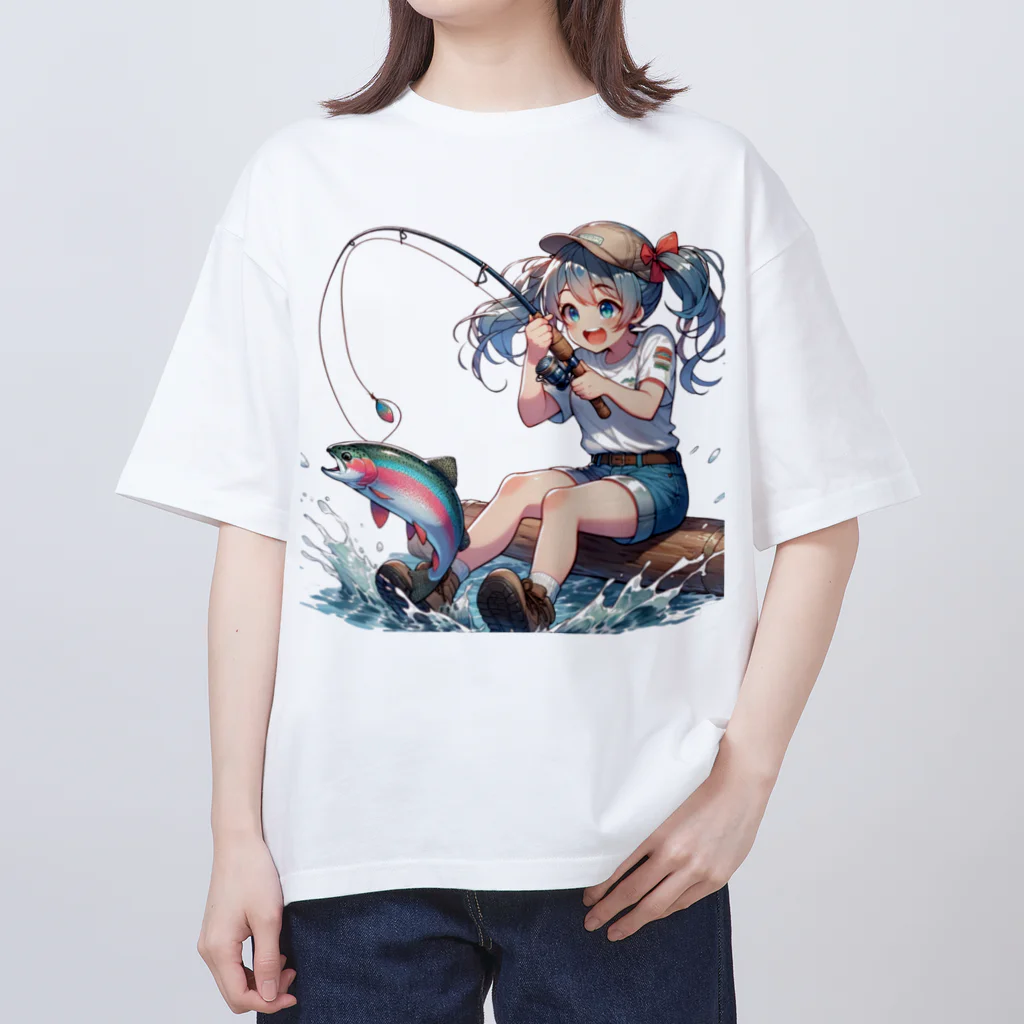 チェリモヤの釣り女子 ツリガール 01 オーバーサイズTシャツ