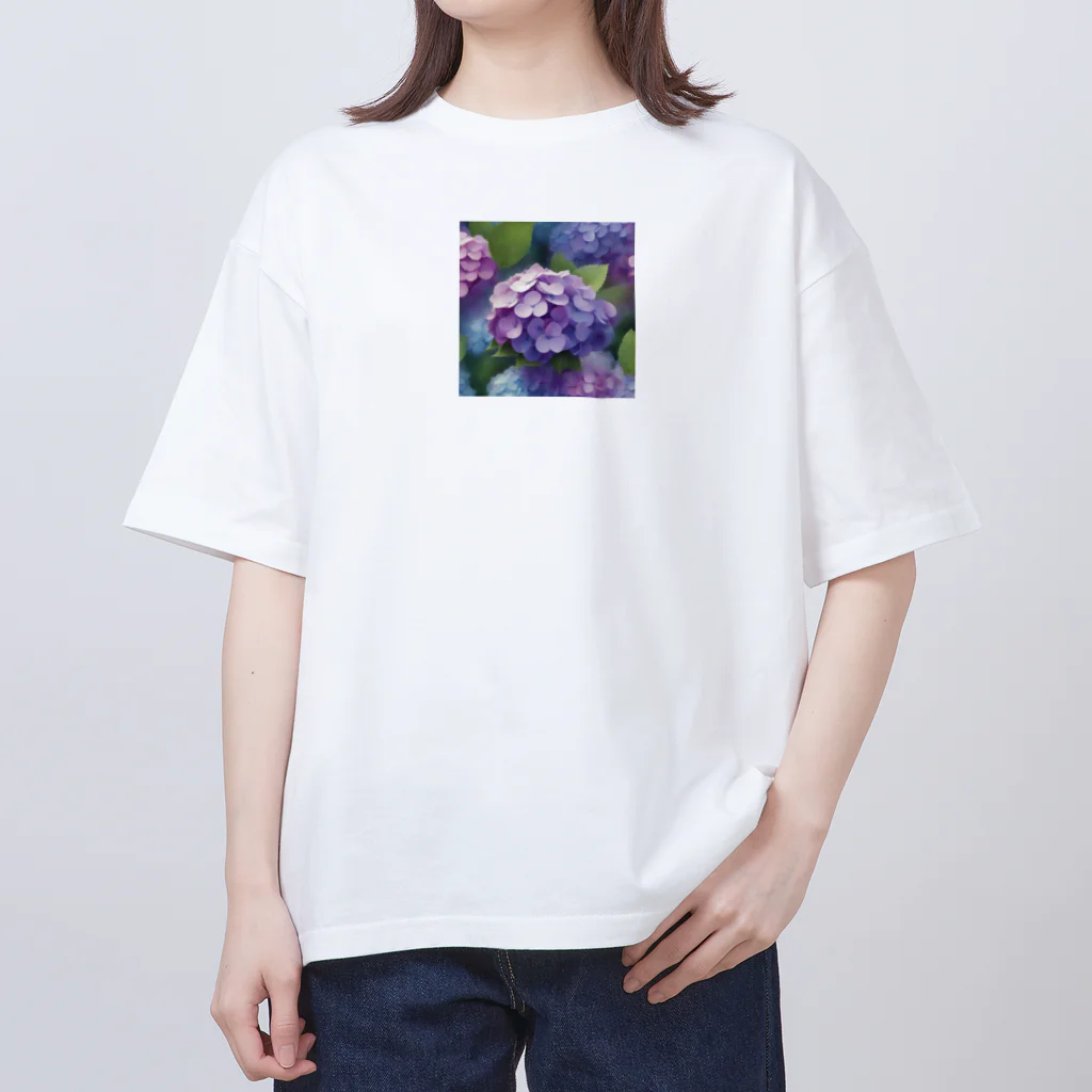 jmdapuwmdのあじさい オーバーサイズTシャツ