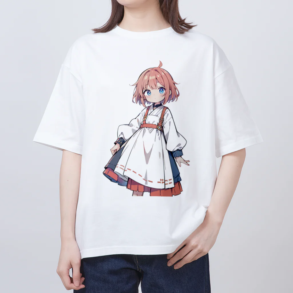 kawaii女の子専門ショップのかわいい田舎の女の子 オーバーサイズTシャツ