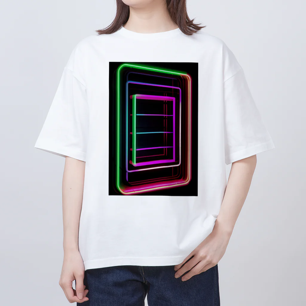 Association Against Mirroring SelfiesのAbstract_Neonsign Oversized T-Shirt