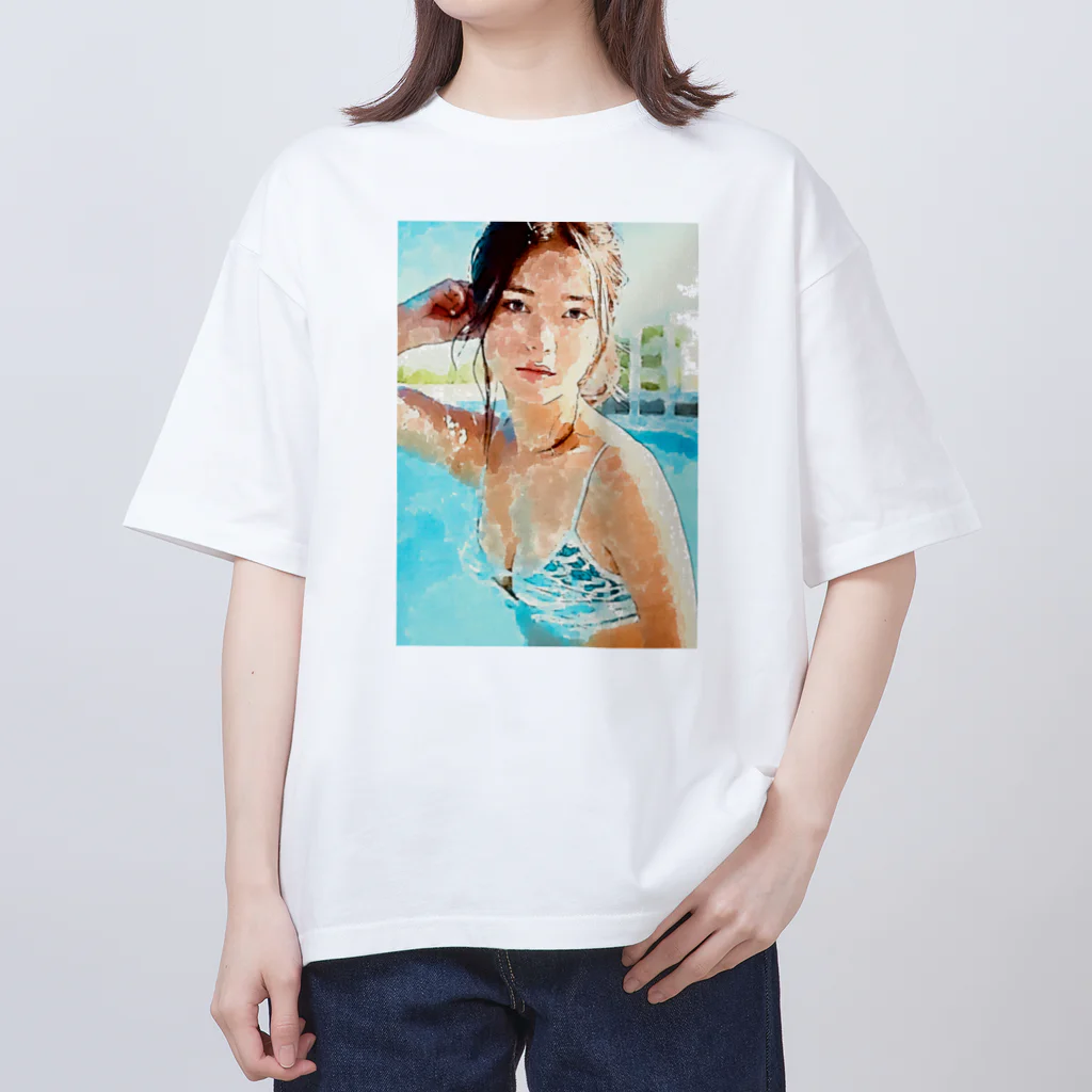 ドットちゃんの水彩ガール2 オーバーサイズTシャツ