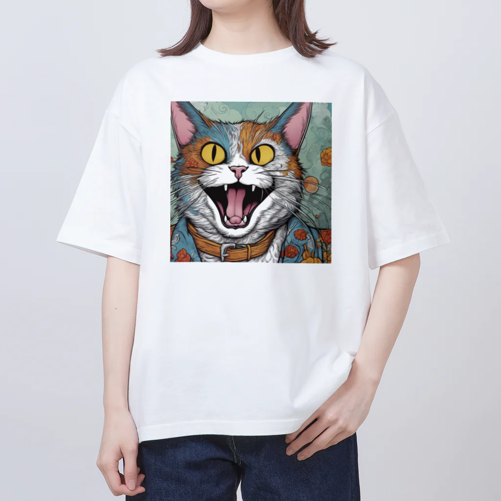 washi-and-washichanのゲス猫 オーバーサイズTシャツ