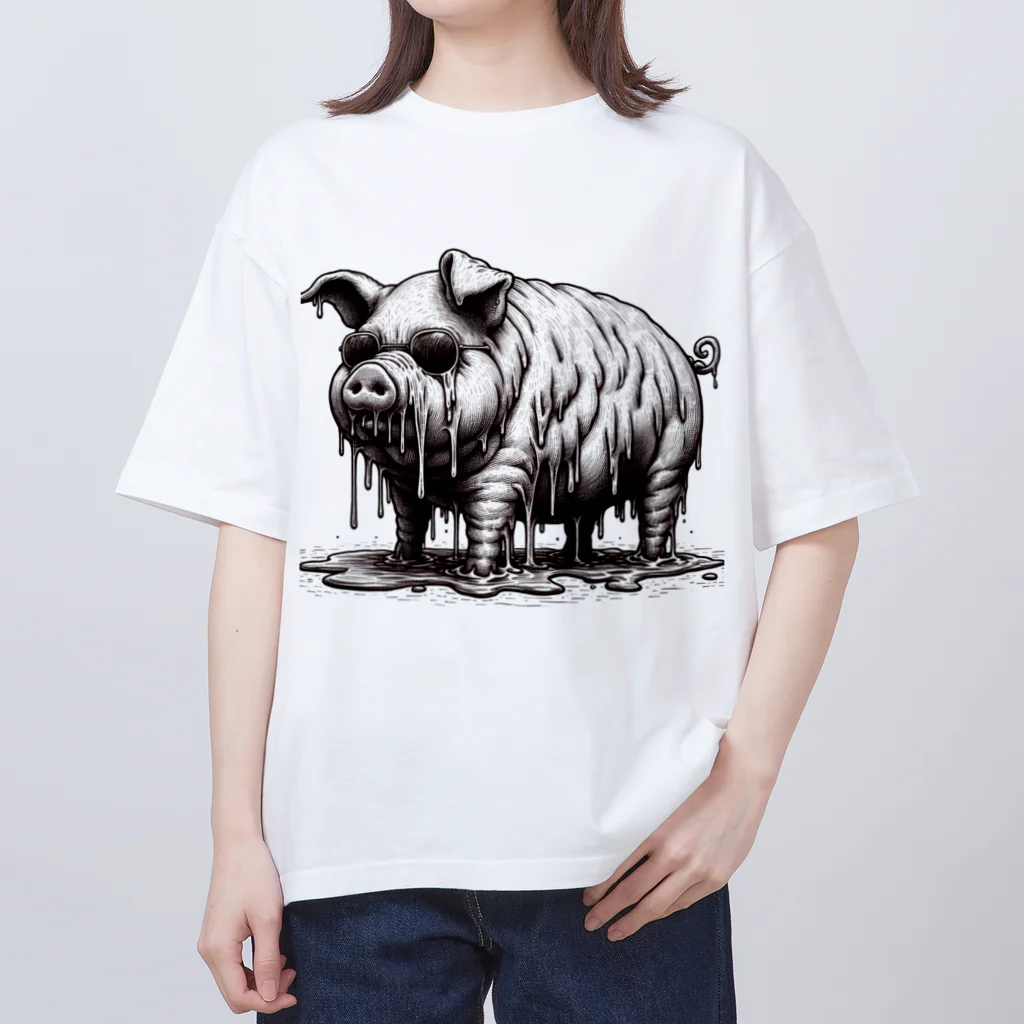 momonouchi-の溶けちゃう豚 Oversized T-Shirt