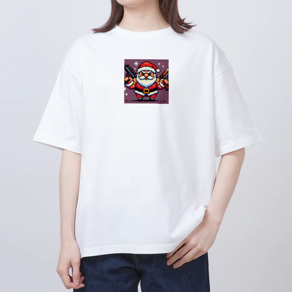 お茶目なドット絵のドット絵サンタさん Oversized T-Shirt