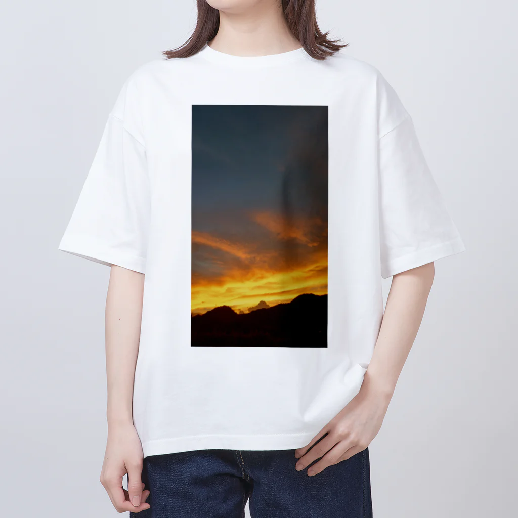 suzurinngの夕焼けスケッチ オーバーサイズTシャツ