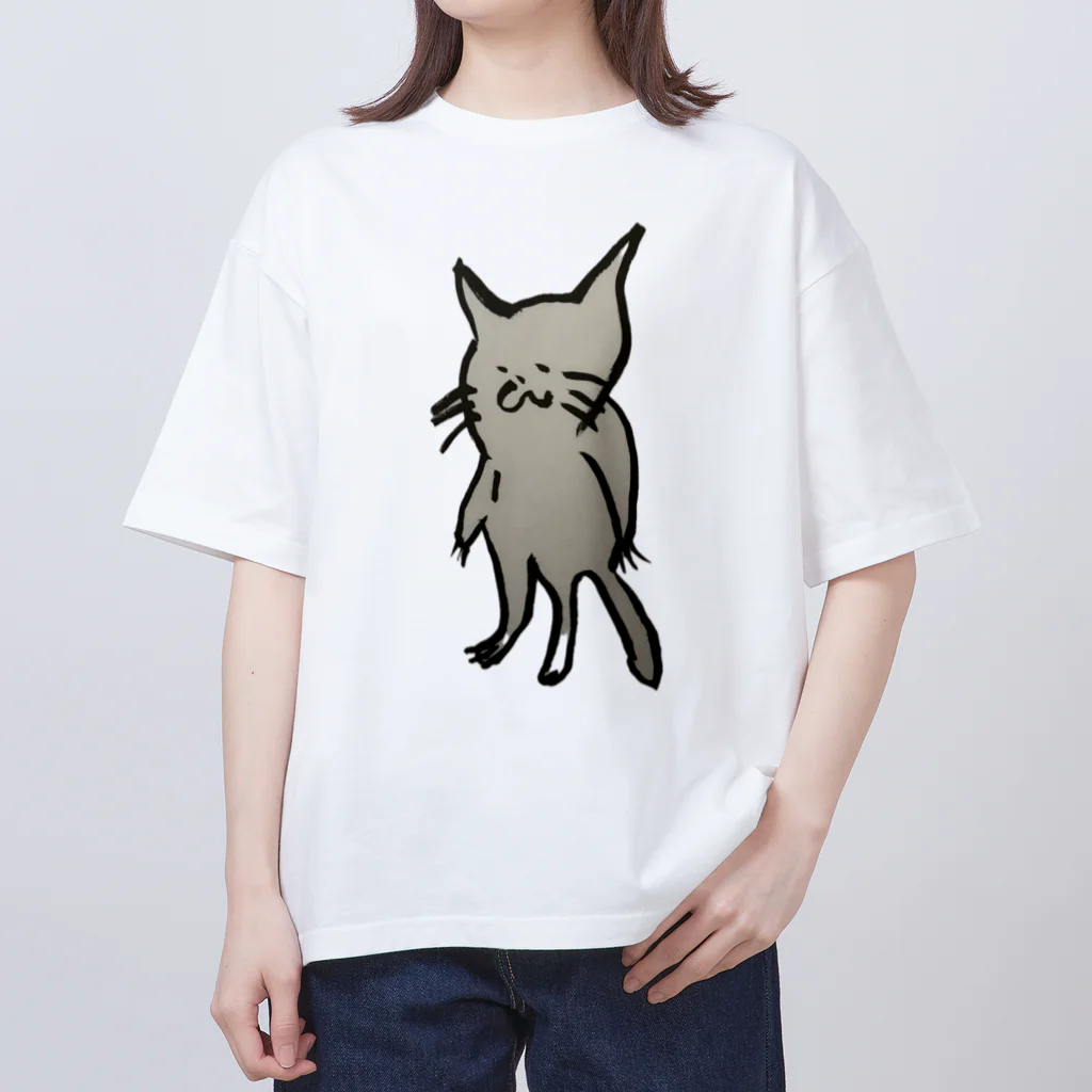 Hk/H/oの片足靴下にゃす子 オーバーサイズTシャツ