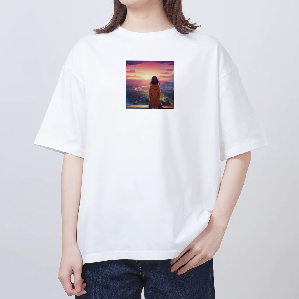 241028mada-mumeinadezaina-の女性の後ろ姿 オーバーサイズTシャツ