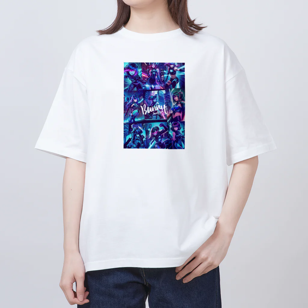 BUNNY-ONLINEのネオンアメコミアート79 オーバーサイズTシャツ