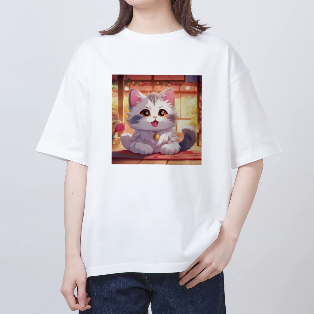 kuromasu_yuzuの夕焼けにゃんにゃん オーバーサイズTシャツ