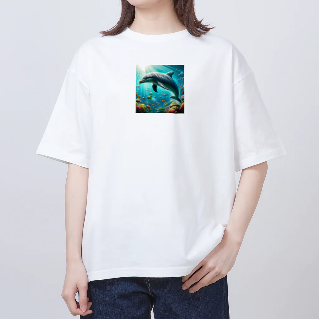 Lovers-chapelの美しいイルカ Oversized T-Shirt