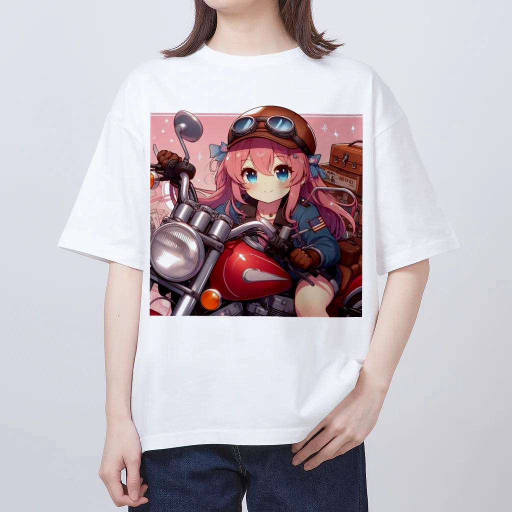 ライダーズのバイク女子　ばくおん!!系 オーバーサイズTシャツ