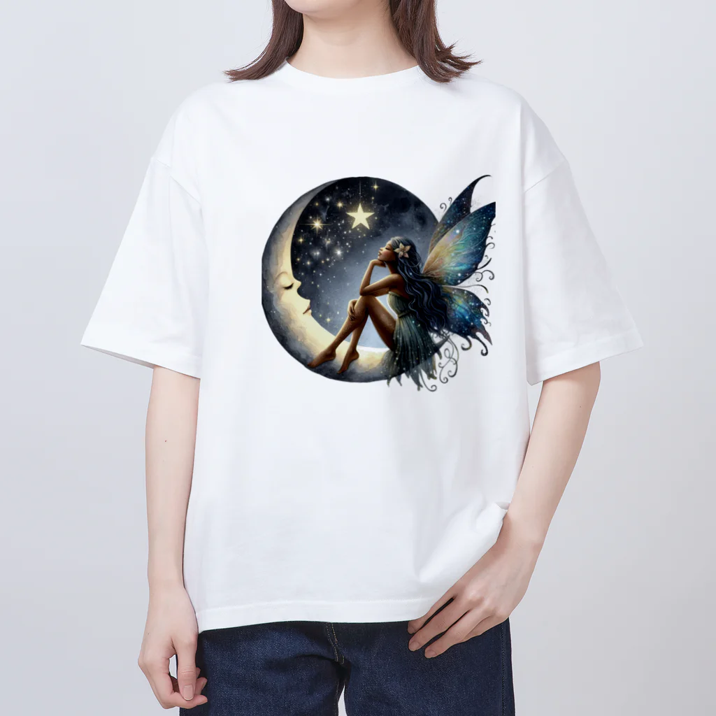 風光と妖精の月　星　妖精 1 Oversized T-Shirt