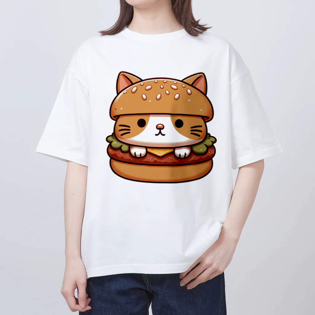 ゆるきゃら製作所の猫バーガー オーバーサイズTシャツ