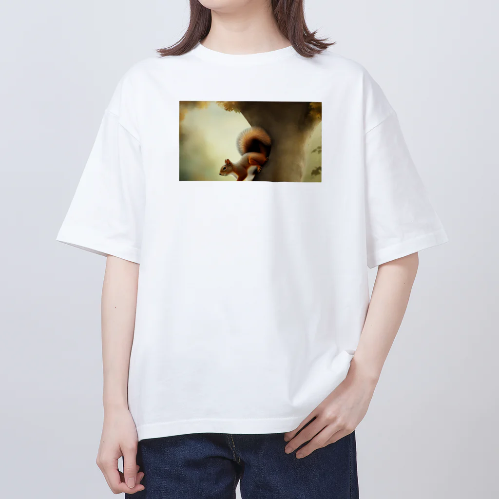 Harmony of Natureのかわいいリスのしっぽに夢中 Oversized T-Shirt