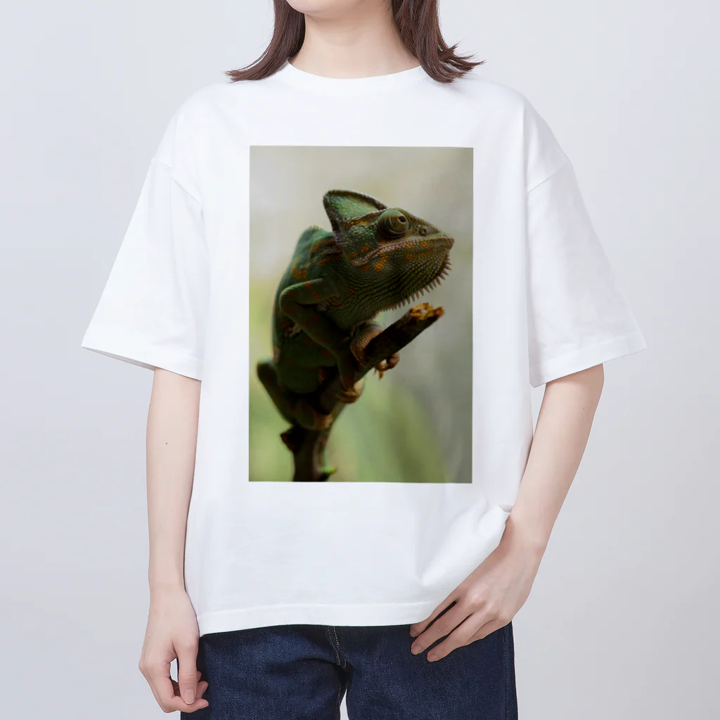 可愛い動物のカメレオン オーバーサイズTシャツ