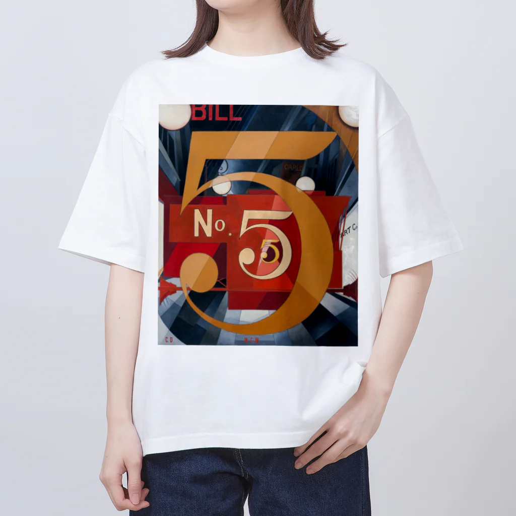 パブリックドメインさんのチャールズ・デムス charles demuth No5 金のNo.5 オーバーサイズTシャツ