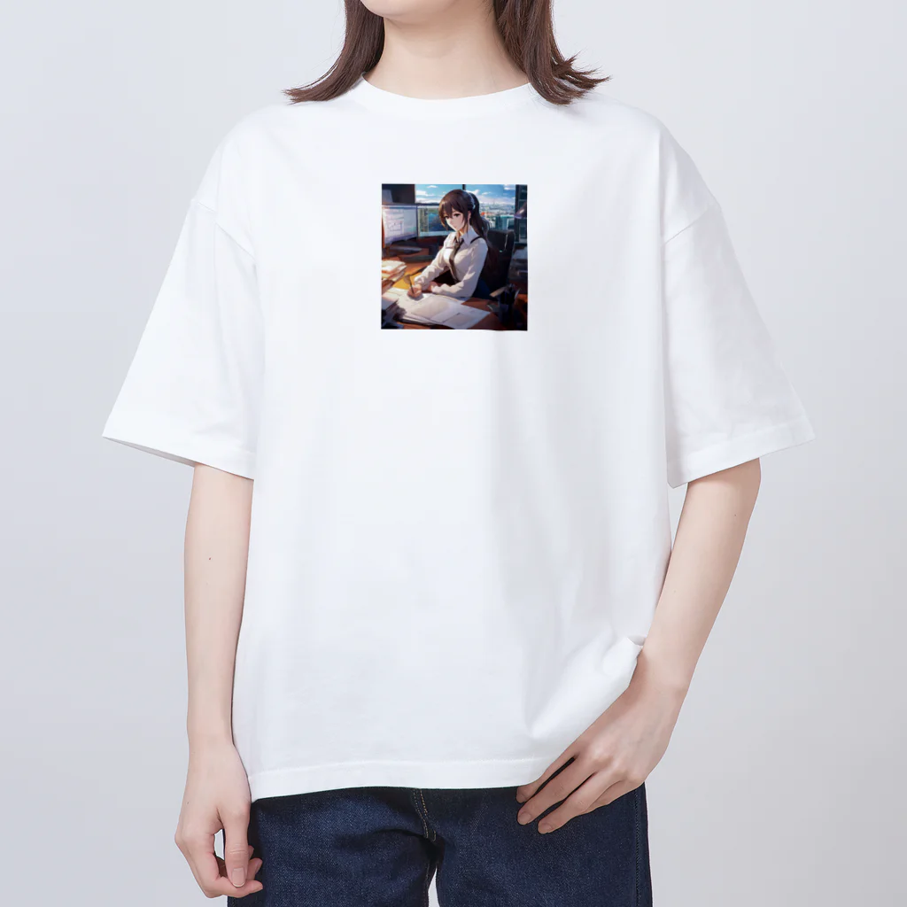 LuLu Shopの可愛らしいポニーテールヘアスタイルで爽やかな笑顔を浮かべています。 Oversized T-Shirt