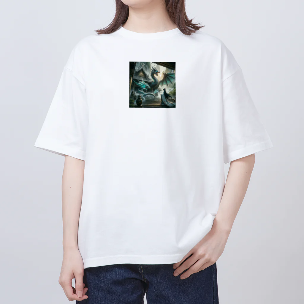 干支ショップの干支シリーズ　龍と女の子 オーバーサイズTシャツ