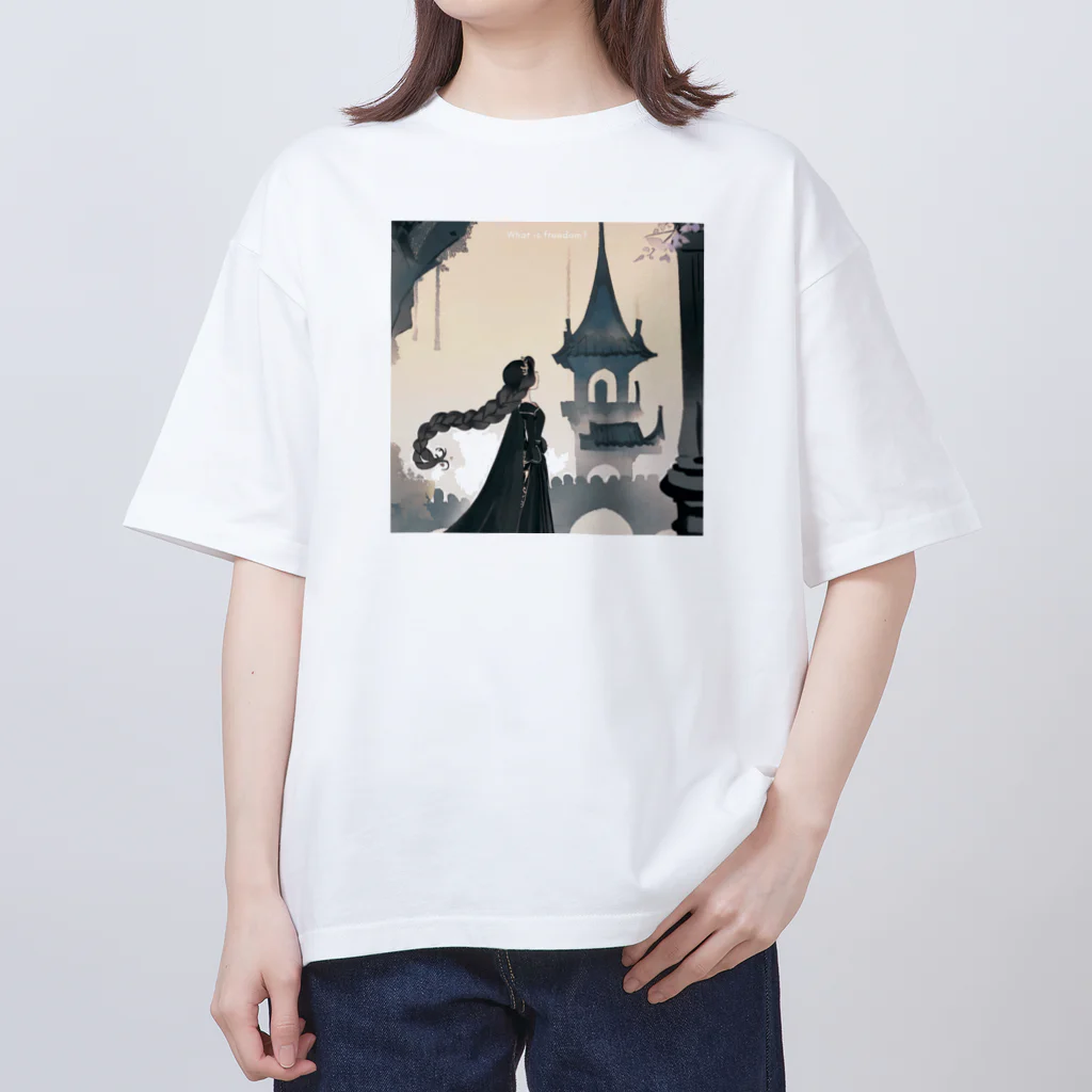 凡人-bonjin-のダークファンタジーラプンツェル オーバーサイズTシャツ
