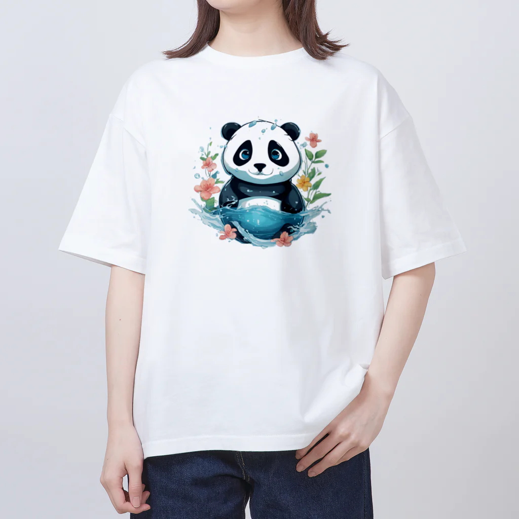 waterpandaの水中のパンダ オーバーサイズTシャツ