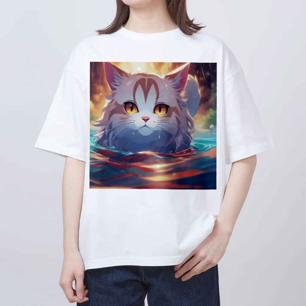 raimskの泳ぐ猫 オーバーサイズTシャツ