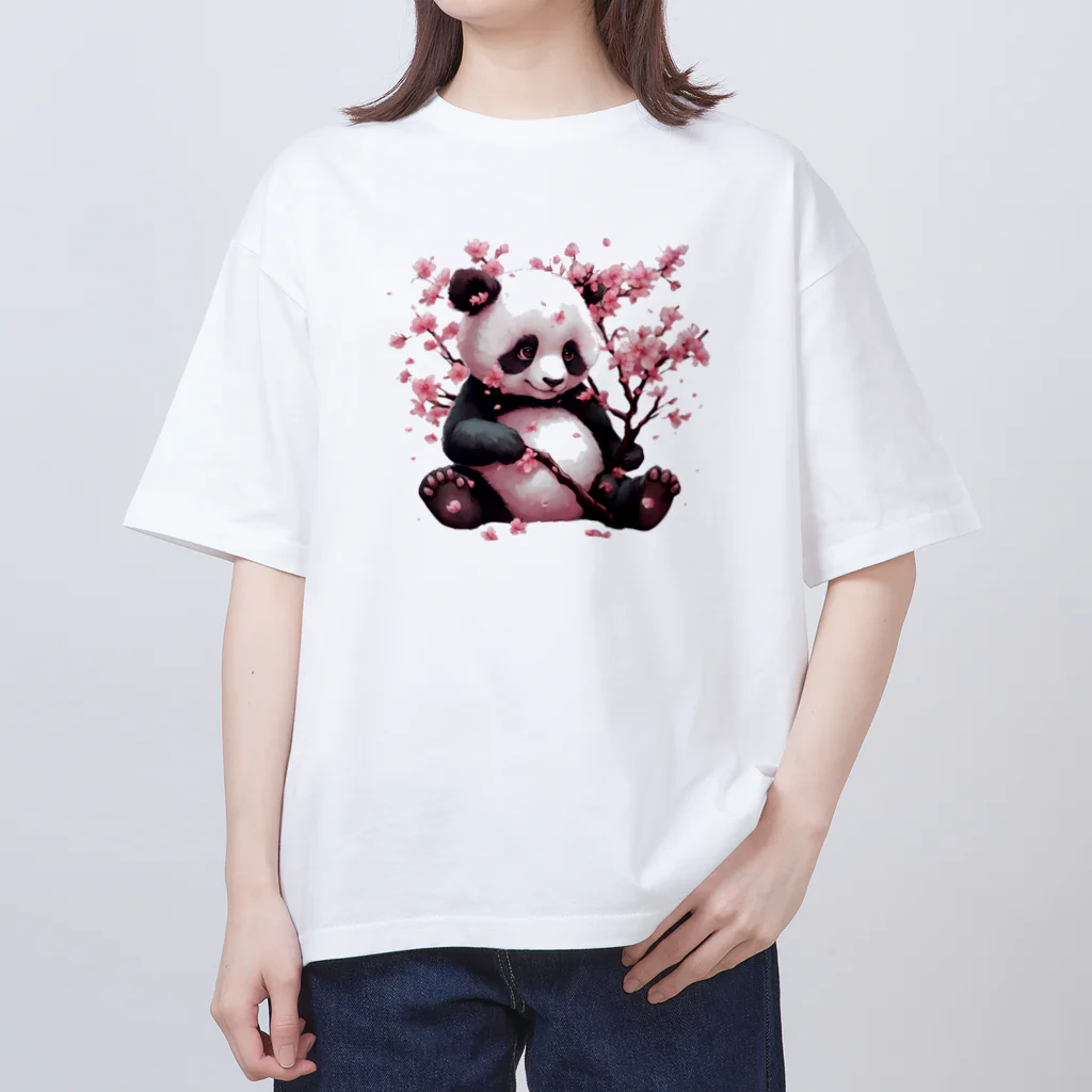 waterpandaのパンダと桜 オーバーサイズTシャツ