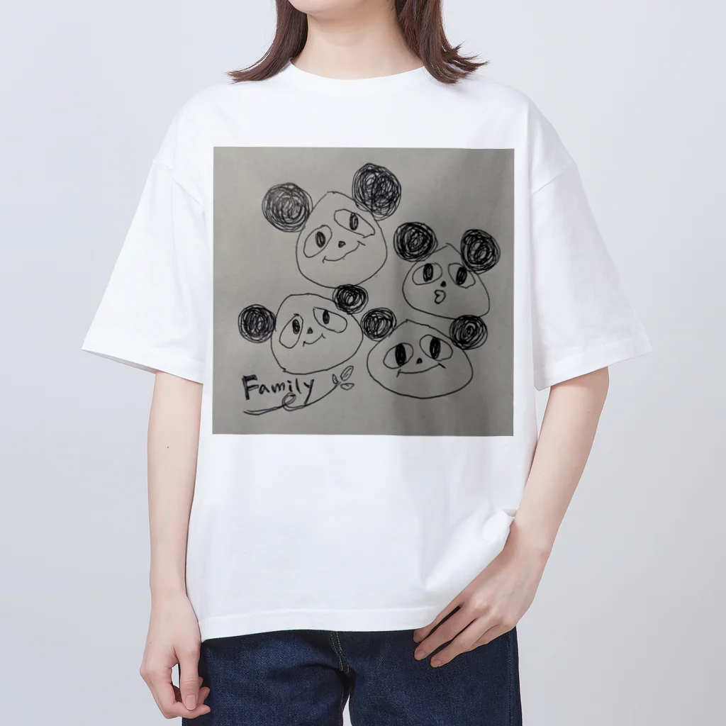 Ruice-Iceのパンダファミリー オーバーサイズTシャツ