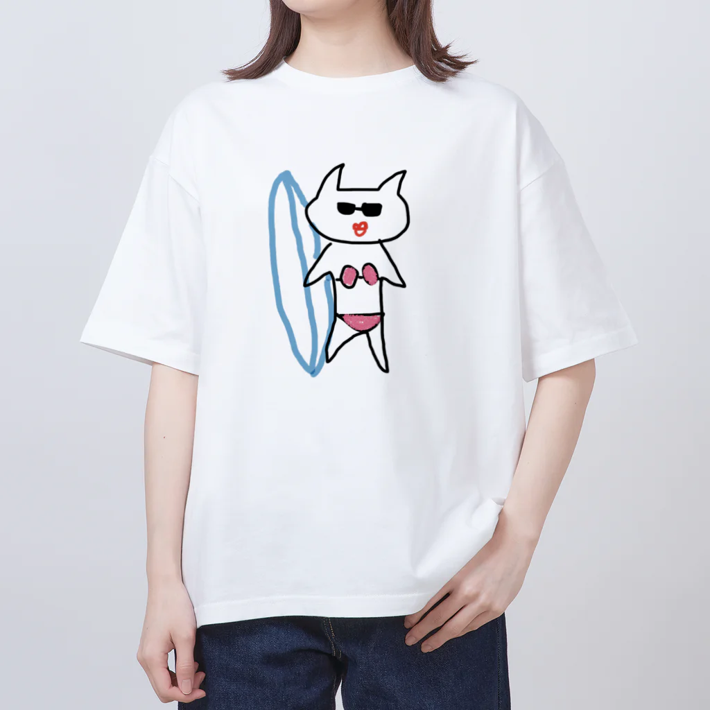 ふんわりマーメイドのサーファー　ガール　夏女 オーバーサイズTシャツ