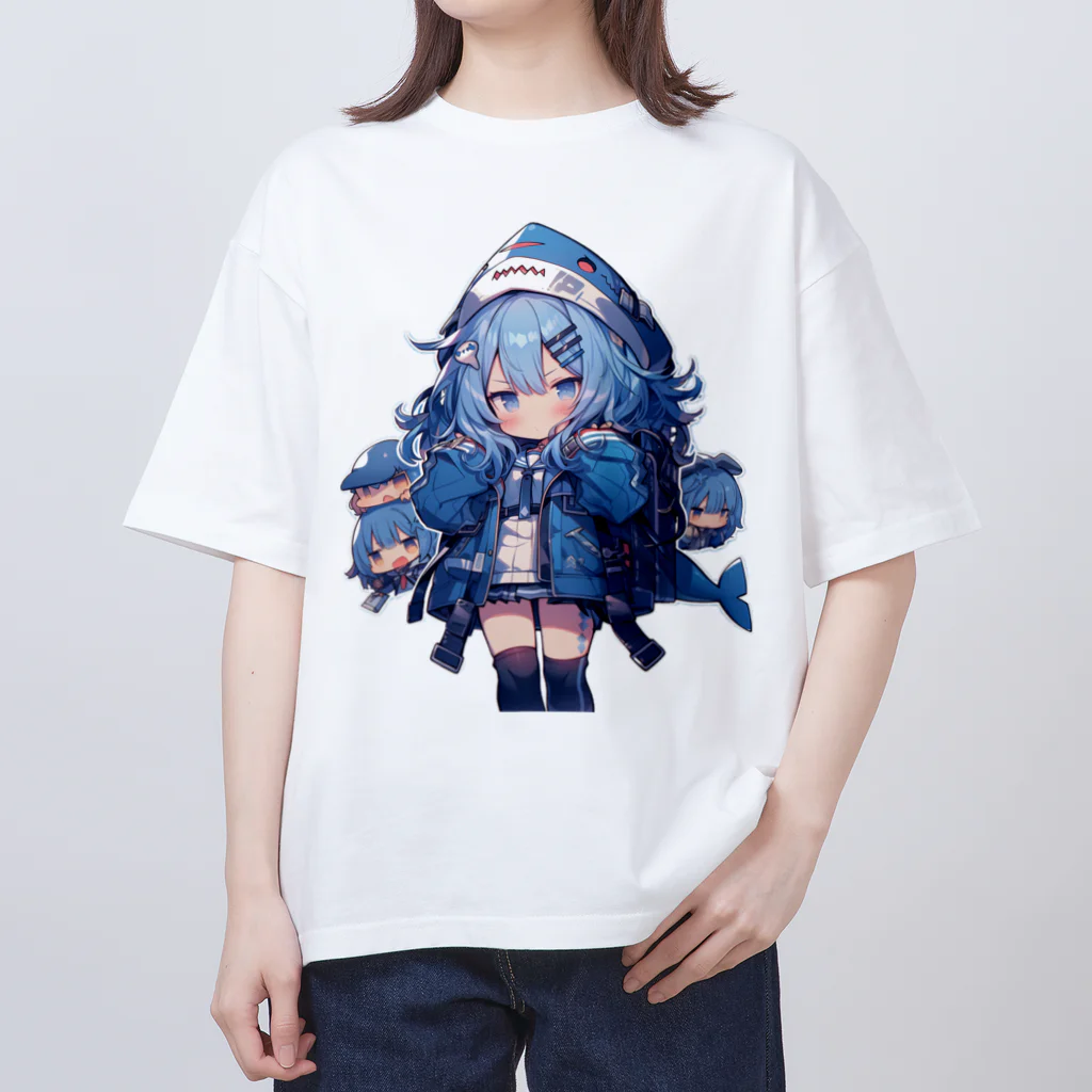 honoka_tのサメフードの美少女 オーバーサイズTシャツ