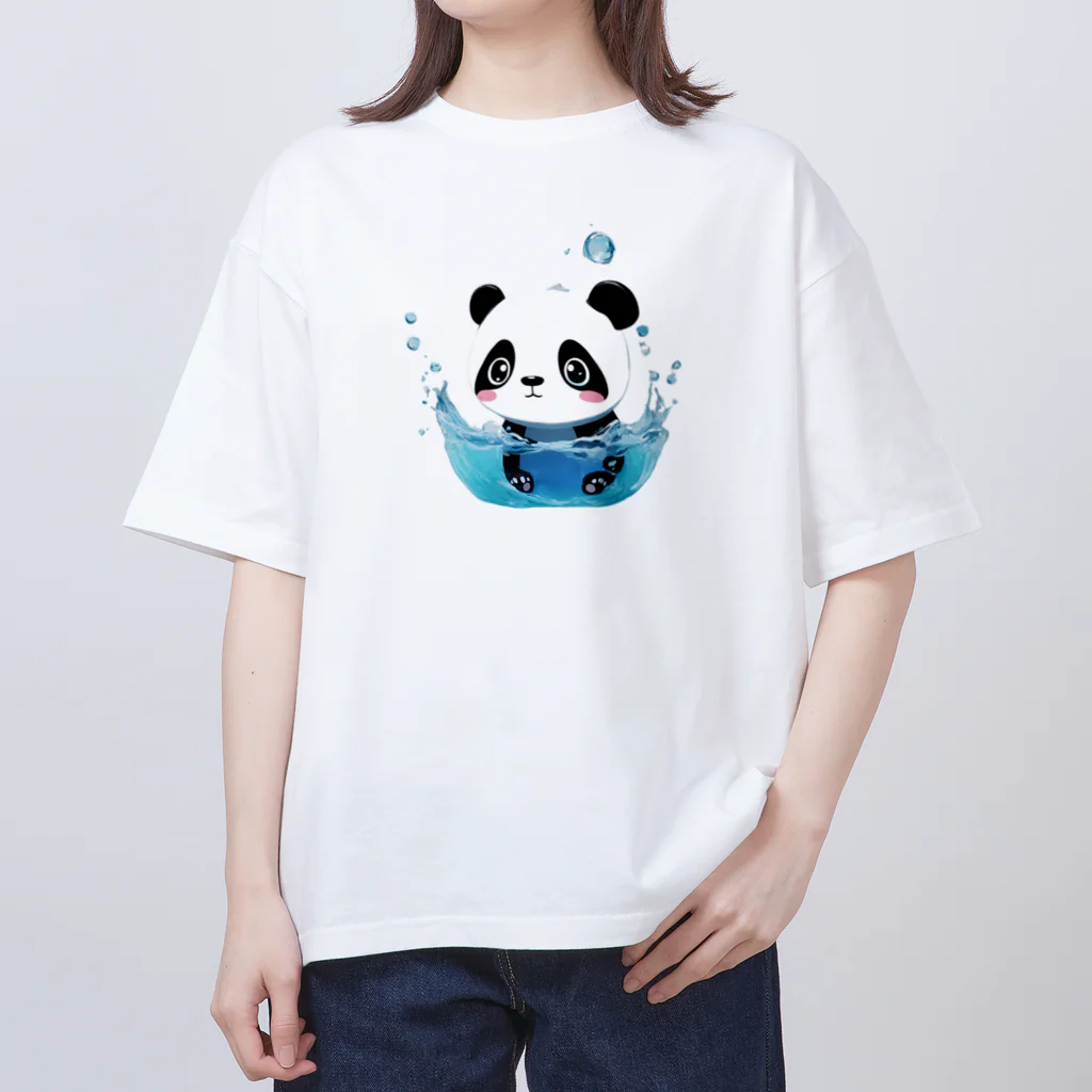 waterpandaの水に落ちるパンダ オーバーサイズTシャツ