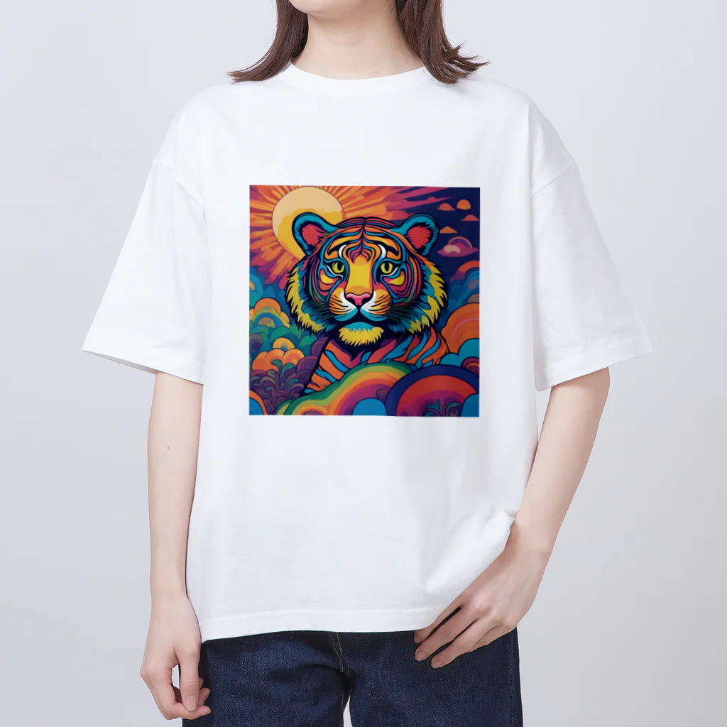 colorful-Nのカラフルなトラ オーバーサイズTシャツ