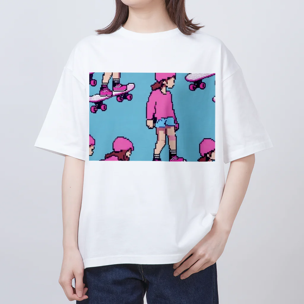 空が好きのスケボー女子 Oversized T-Shirt