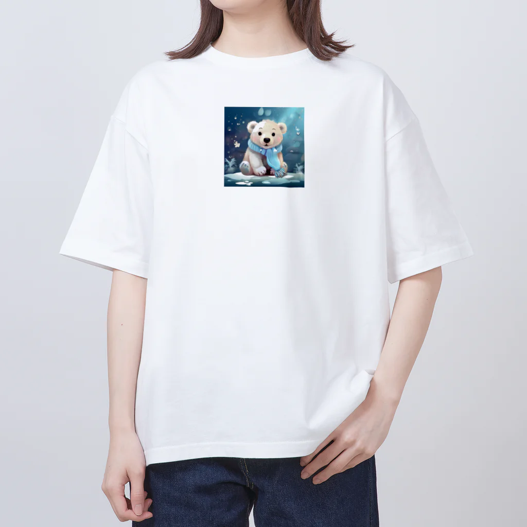 りんりんの可愛いシロクマちゃんショップ　かわいいよ！のしろくまちゃん Oversized T-Shirt