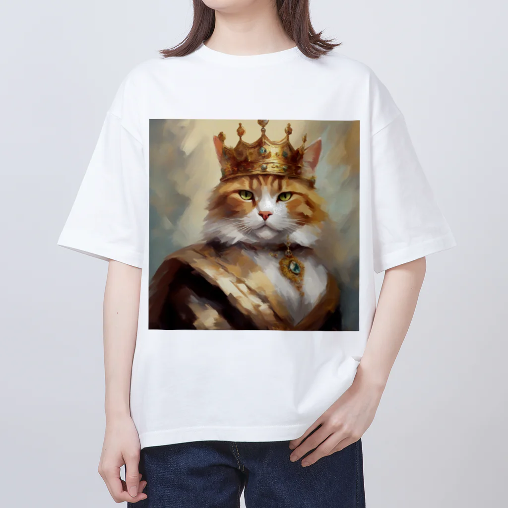 esmeralda64のブルーダイヤモンドの猫王 オーバーサイズTシャツ