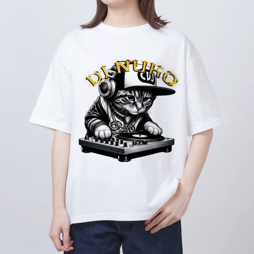 HIPHOPぬこ様のDJ.NUKO(DJ.ぬこ) オーバーサイズTシャツ