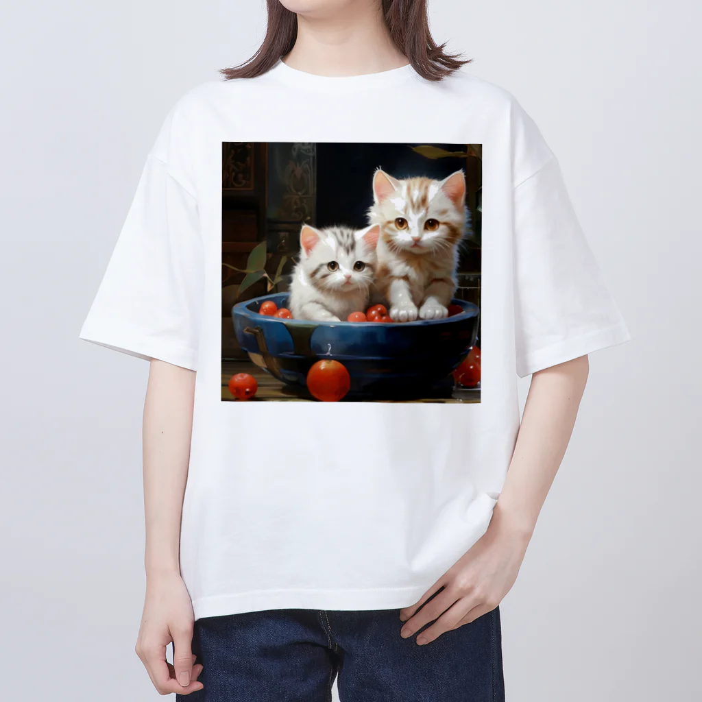 恥ずかしがり屋のねこショップのい Oversized T-Shirt