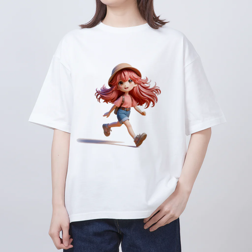 music_japanの一緒に冒険する明るく可愛い少女！ オーバーサイズTシャツ