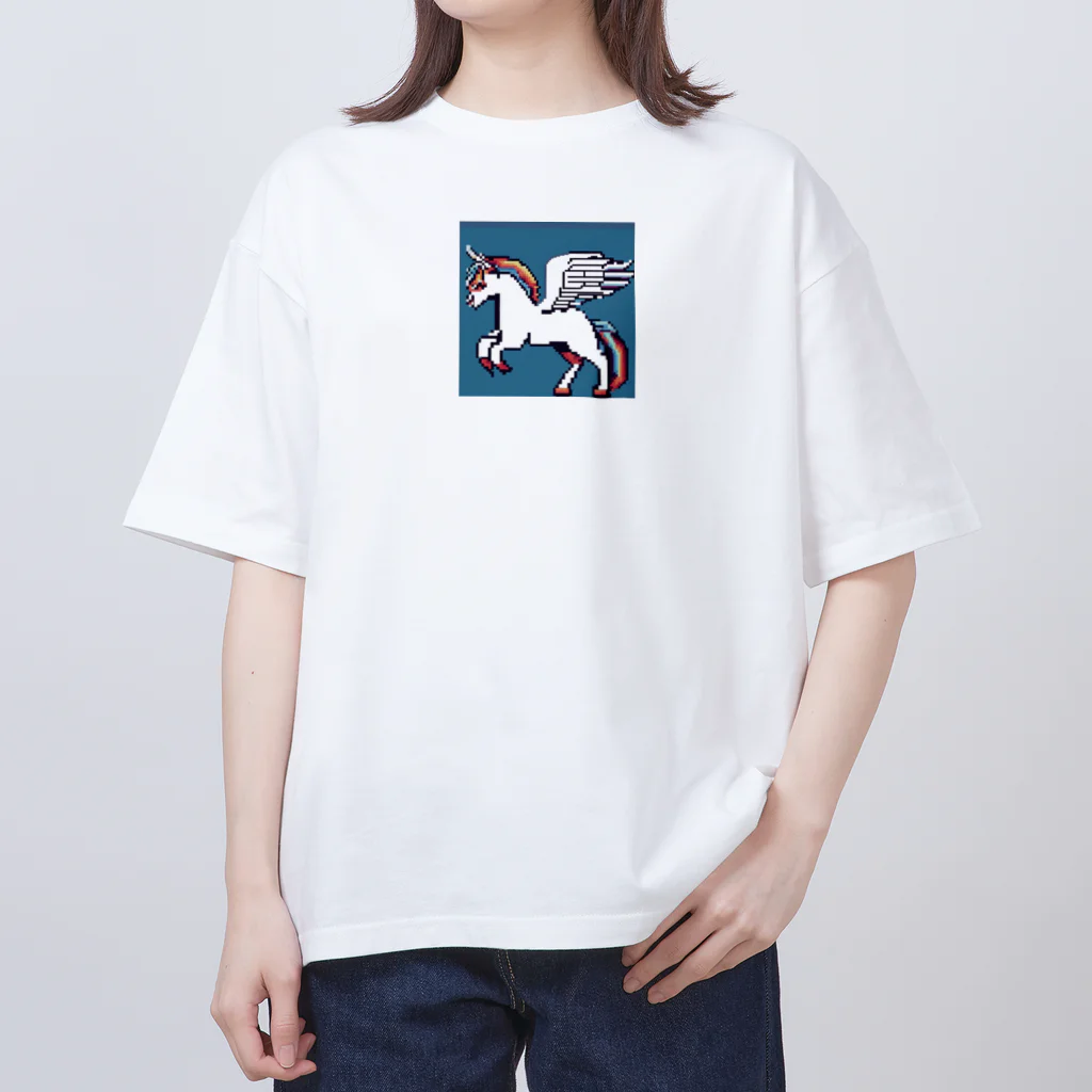 AI画像作って遊ぼうのドット絵ユニコーン オーバーサイズTシャツ