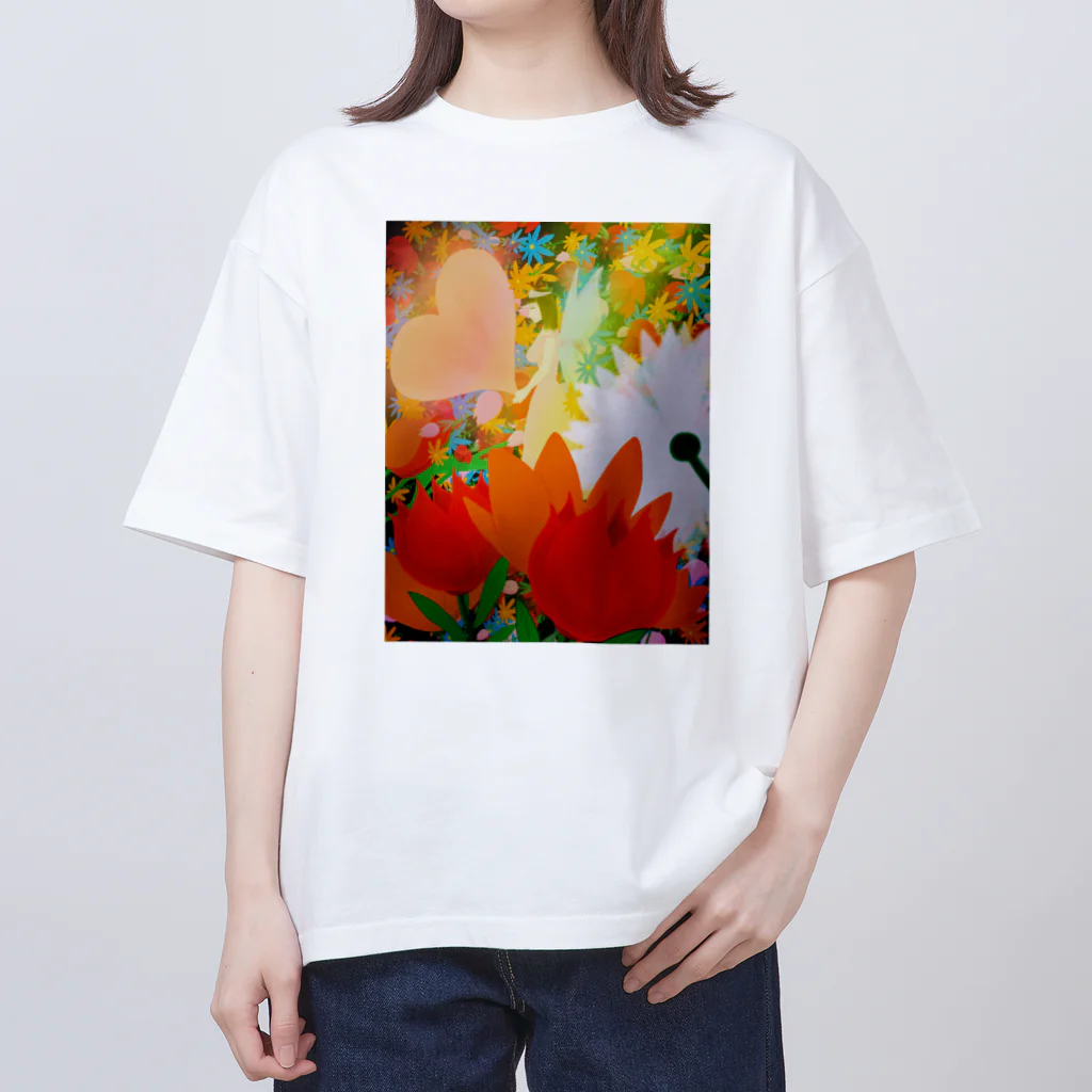 haa-taのお花畑で願う オーバーサイズTシャツ