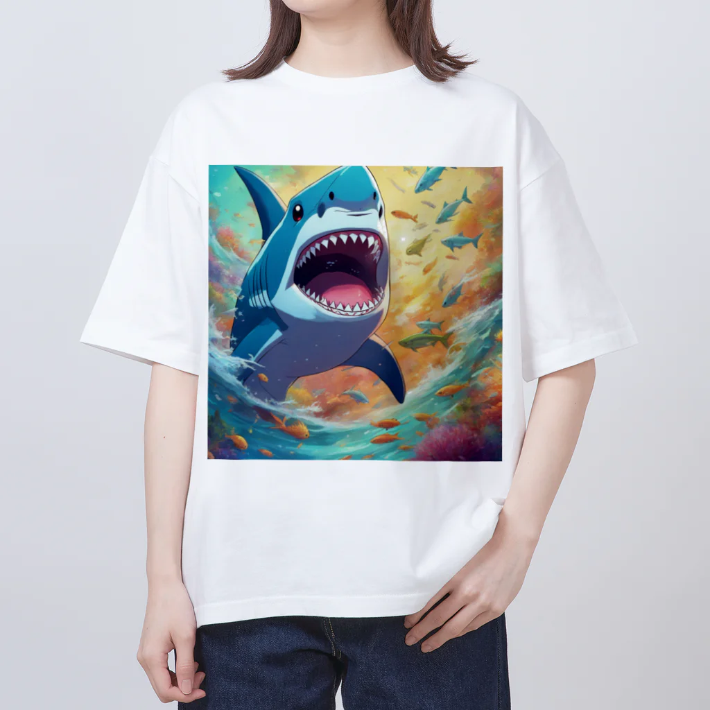 ワサビの木のエサを取るサメ Oversized T-Shirt