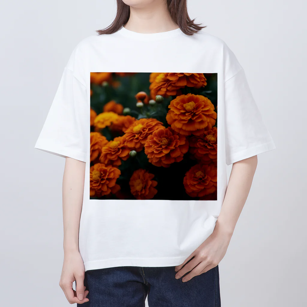 紅茶のキンセンカ柄 オーバーサイズTシャツ