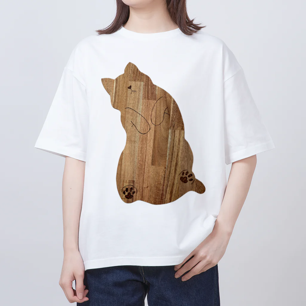 BUNMOMIのへそ天ねこシルエット オーバーサイズTシャツ